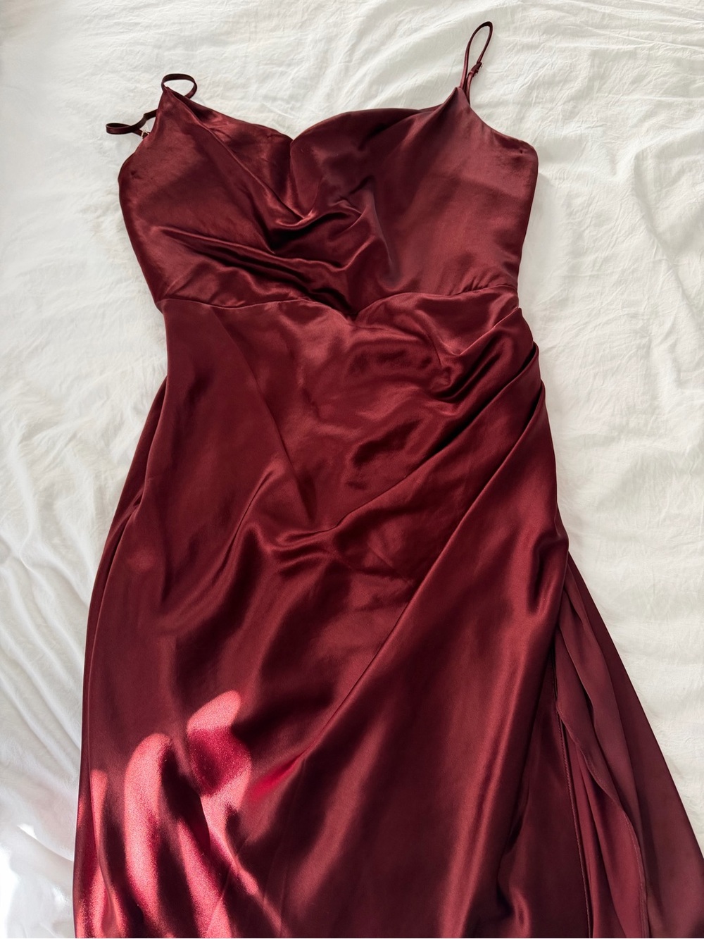 House of CB Wine Satin Dress